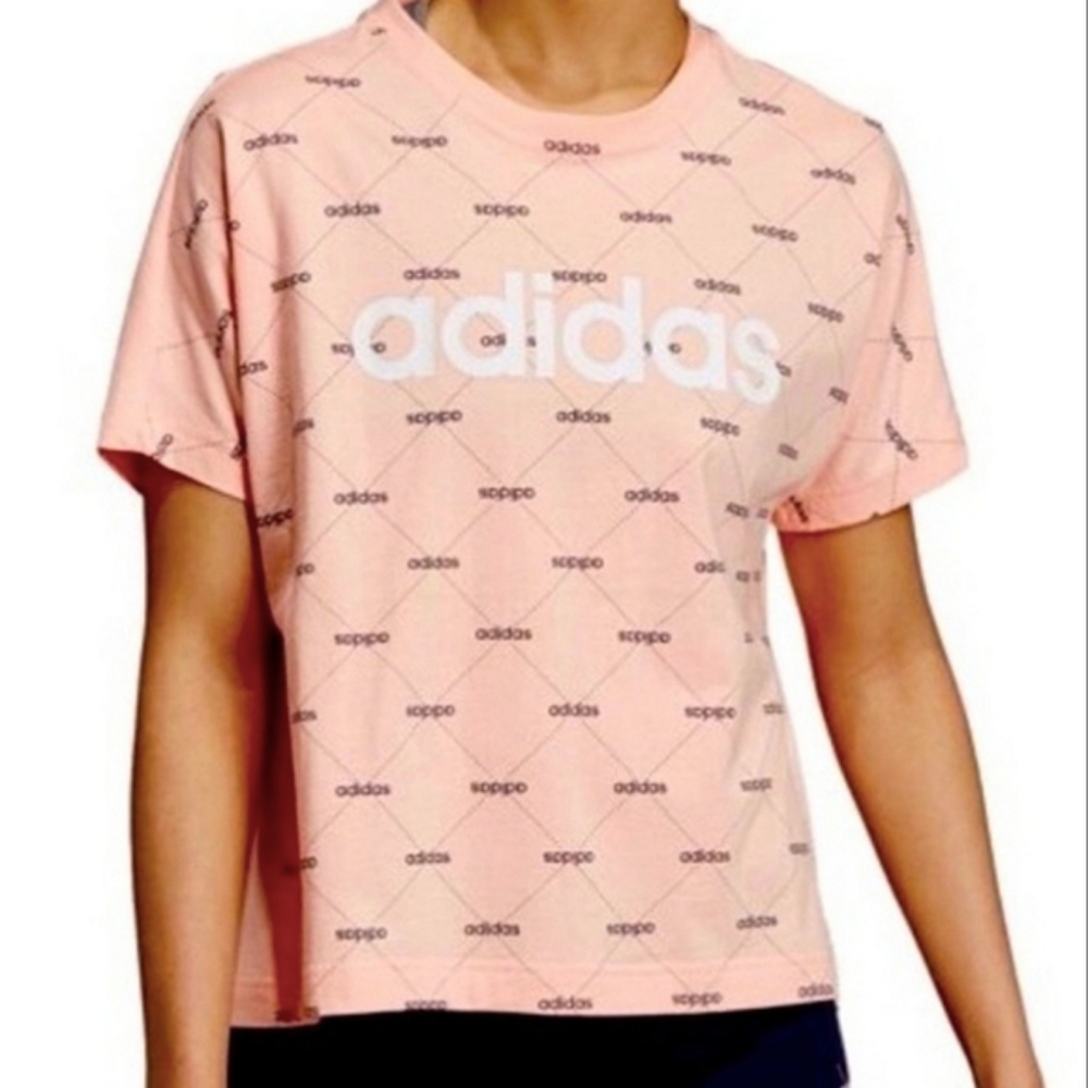 Adidas Peach Logo Short Sleeve Crew Neck Tshirt
